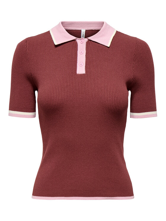 ONLY ONLY Polo Meddi 15363165 Guinda/burdeos Slim Fit