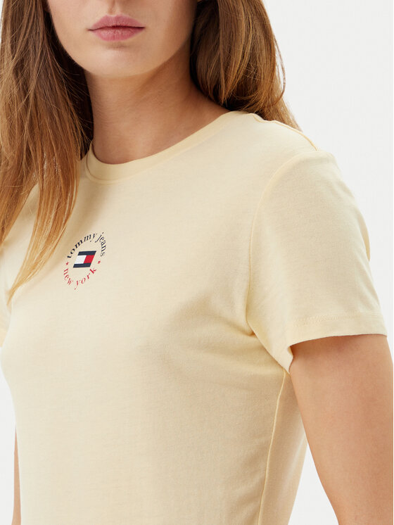 Tommy Jeans Tommy Jeans Majica Essential DW0DW20316 Rumena Slim Fit