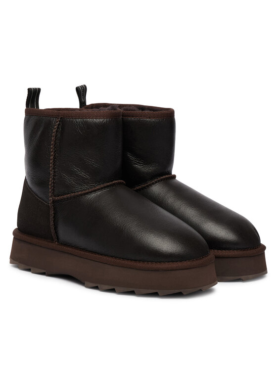 EMU Australia Snehule EMU Australia Sharky Mini Town Flatform W13340 Tmavo hnedá