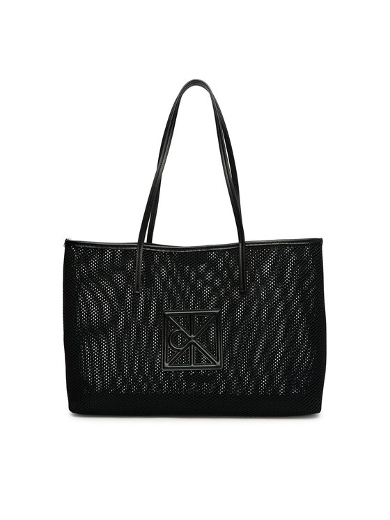Calvin Klein Torebka Calvin Klein Emblem Mesh Tote LV04F3380G Czarny