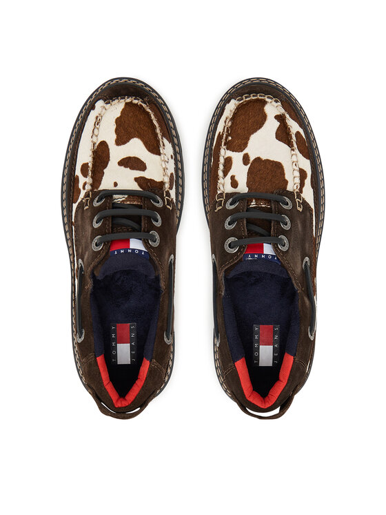 Tommy Jeans Scarpe basse Tommy Jeans Archive '01 Calf Hair EN0EN03004 Marrone