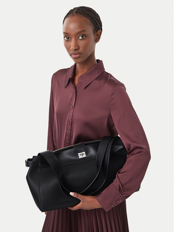 Calvin Klein Torebka Calvin Klein Mix Media Work Tote LV04F3887G Czarny