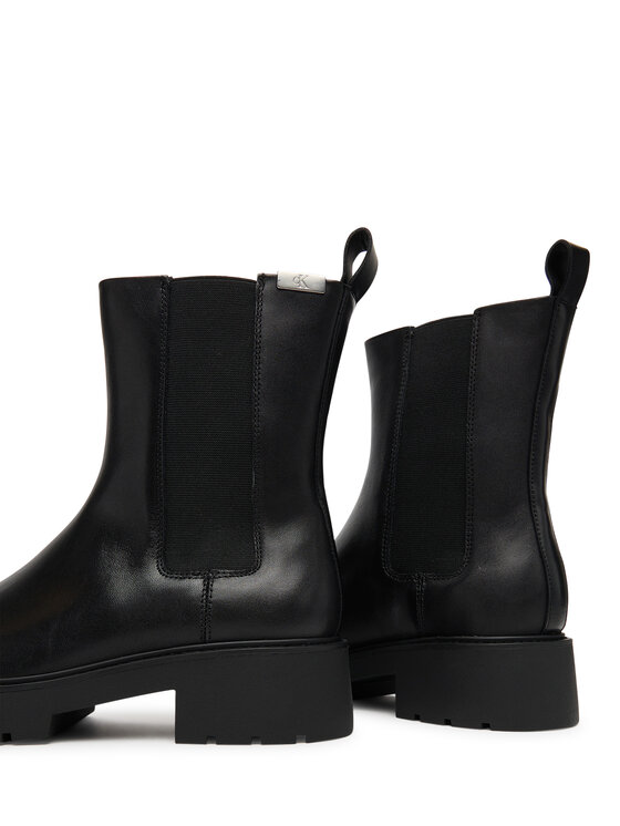 Calvin Klein Jeans Jātnieku stila puszābaki Calvin Klein Jeans Combat Mid Chelsea Boot Hw Lth YW0YW01869 Melns