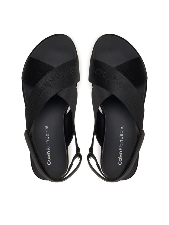 Calvin Klein Jeans Sandales Calvin Klein Jeans Flatform Sandal Sling In Mr YW0YW01362 Melns