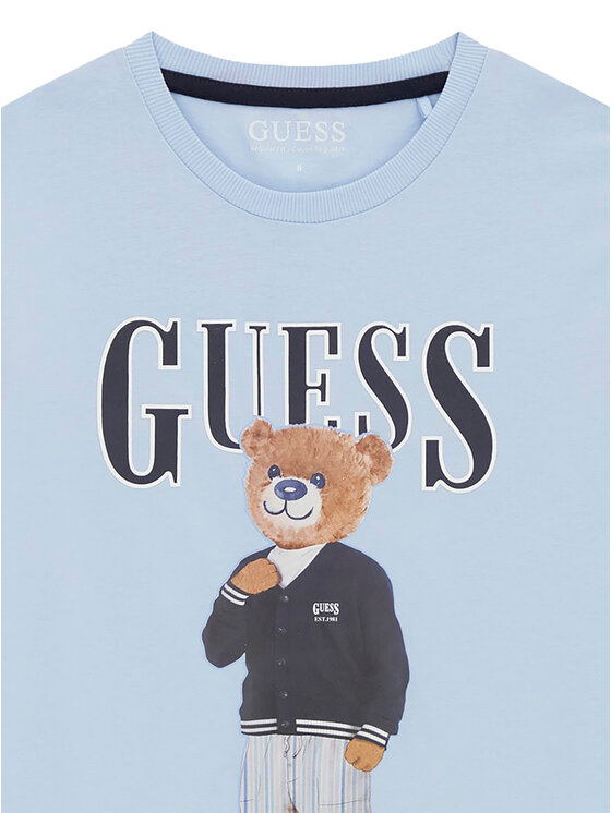 Guess Guess T-Shirt L6GI09 K8HM4 Γαλάζιο Regular Fit