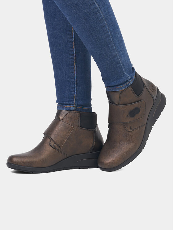 Rieker Polokozačky Rieker L4884-90 Stříbrná