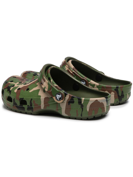 Klapki Crocs Classic Printed Camo Clog 206454 Zielony | Eobuwie.com.pl