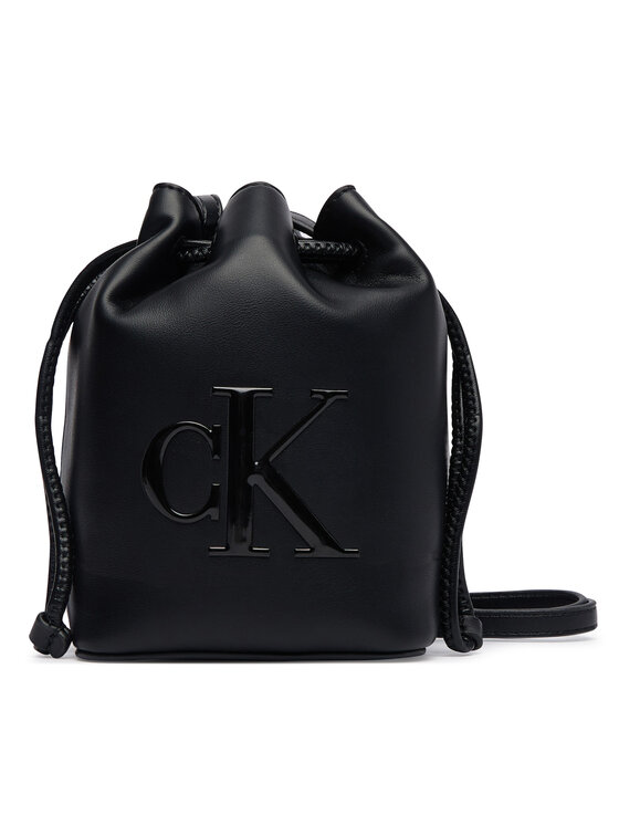 Calvin Klein Ročna torba Calvin Klein Bold Ck Mini Bucket Crossbody LV04F3870G Črna