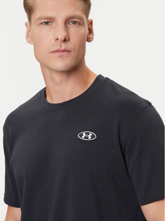 Under Armour Under Armour Футболка Ua Hw Lc Patch Ss 1382902-001 Чорний Loose Fit