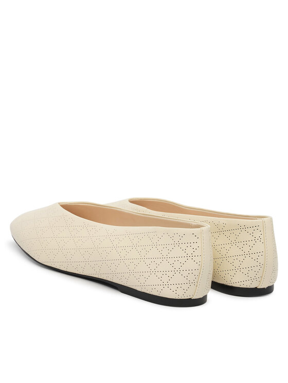 Calvin Klein Balerinos Calvin Klein Square Ballerina Aop Lth HW0HW02936 Smėlio