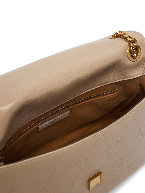 Tory Burch Сумка Tory Burch Charlie Quilted Shoulder Bag 185828 Кремовий