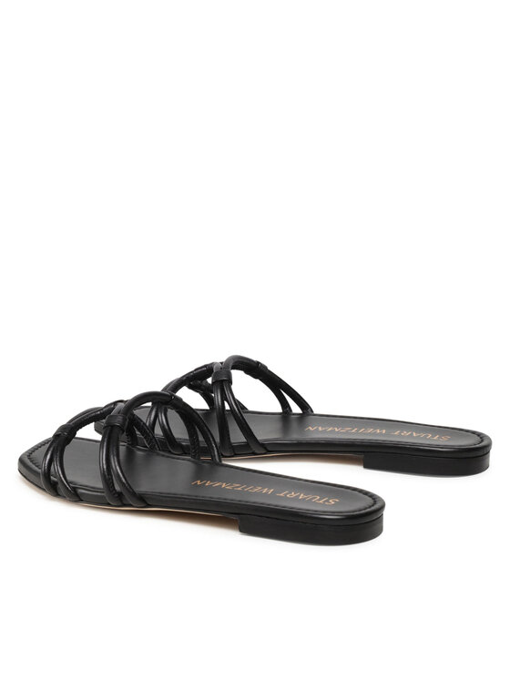 Stuart Weitzman Чехли Stuart Weitzman Wovenknotslidesandal SA616 Черен