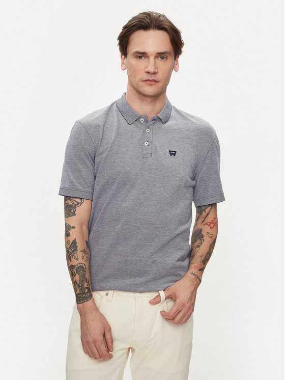 Wrangler Wrangler Поло Refined 112350390 Голубий Regular Fit