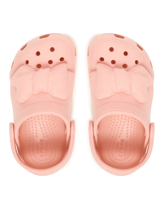 Crocs Iešļūcenes Crocs Toddler Classic Velvet Bow Clog 211887 Rozā