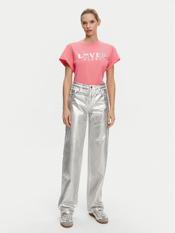 PINKO PINKO Marškinėliai 104605 A2D1 N55 Rožinė Regular Fit