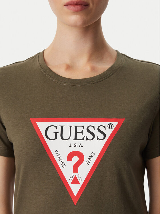 Guess Guess Camiseta W1YI1B I3Z14 Caqui Regular Fit