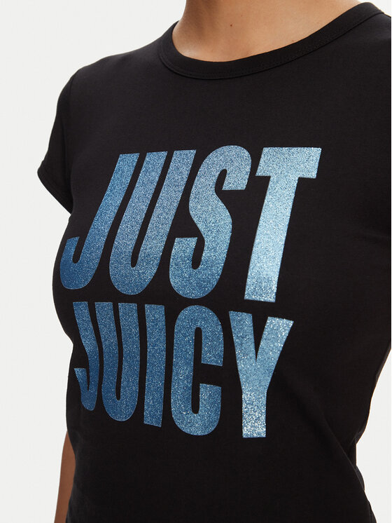 Juicy Couture Juicy Couture T-Shirt Just Juicy JCGCT125040 Schwarz Slim Fit