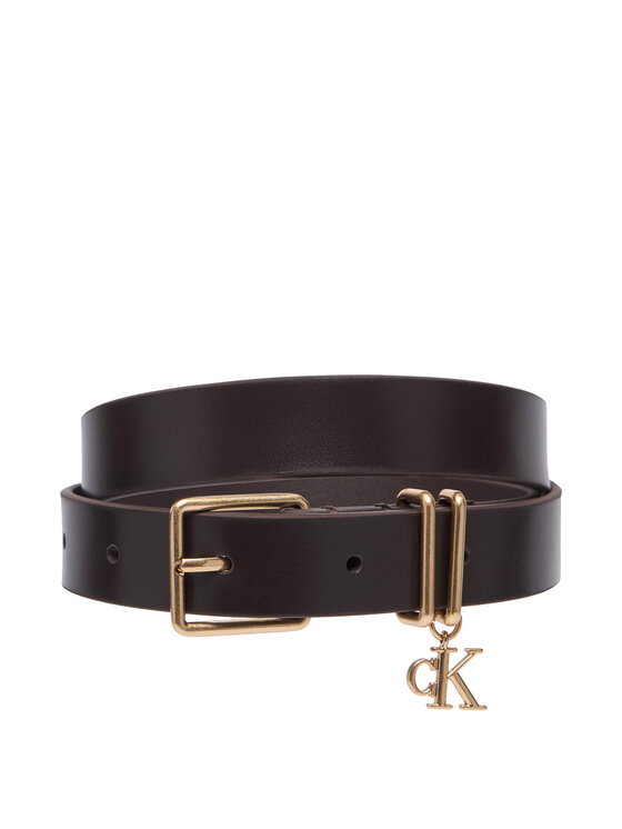 Calvin Klein Ζώνη Calvin Klein Monogram Charm Keeper Belt 25Mm LV04F7086G Σκούρο καφέ
