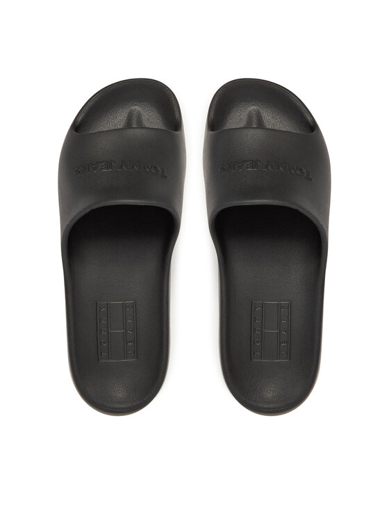 Tommy Jeans Şlapi Tommy Jeans Tjw Chunky Pool Slide Ess EN0EN02879 Negru