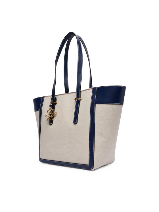 Tommy Hilfiger Kabelka Tommy Hilfiger Th Script Tote Canvas AW0AW18829 Krémová