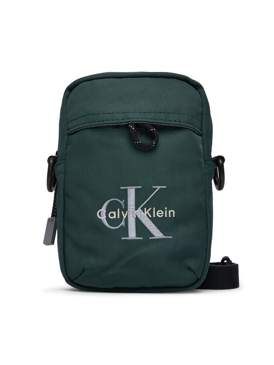 Calvin Klein Crossover torbica Calvin Klein Bold Logo Nylon Slim Reporter LV04D3231G Zelena