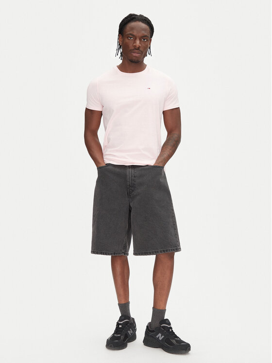 Tommy Jeans Tommy Jeans Majica DM0DM04411 Roza Slim Fit