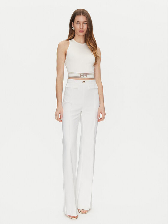 Elisabetta Franchi Elisabetta Franchi Marškinėliai TK-39S-51E2 Balta Slim Fit