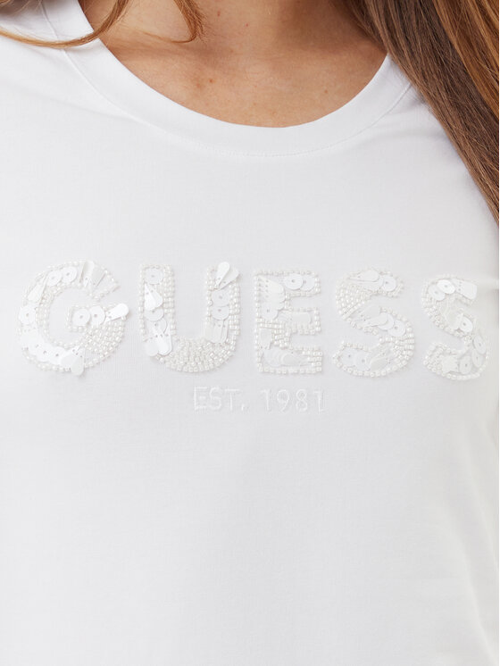 Guess Guess Camiseta W5GI17 J1314 Blanco Slim Fit
