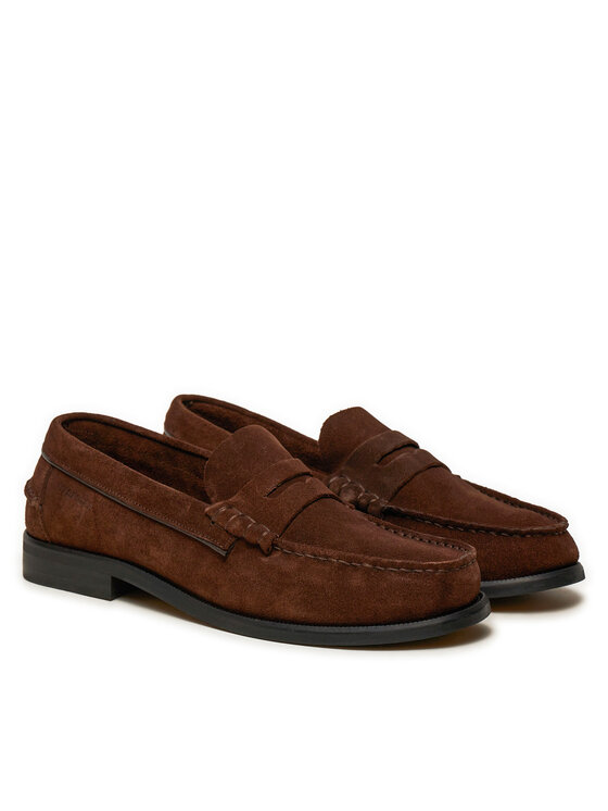 Tommy Hilfiger Mokasíny Tommy Hilfiger Classic Hilfiger Suede Loafer FM0FM05363 Hnědá