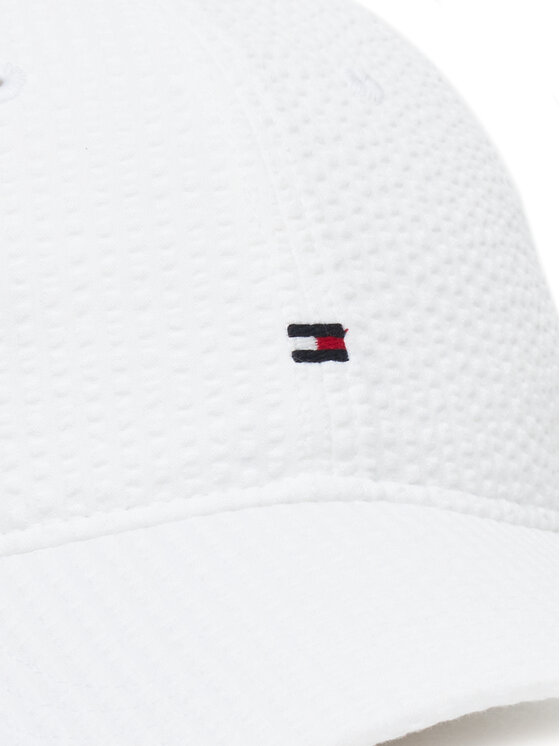 Tommy Hilfiger Czapka z daszkiem Tommy Hilfiger Flag Seersucker 6 Panel AM0AM13427 Biały