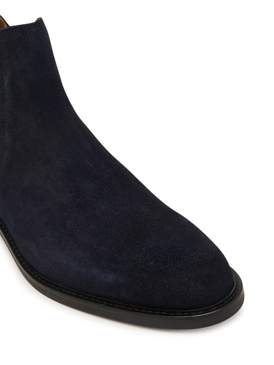 Tommy Hilfiger Členková obuv s elastickým prvkom Tommy Hilfiger Corporate Dressy Suede Chelsea FM0FM05953 Tmavomodrá