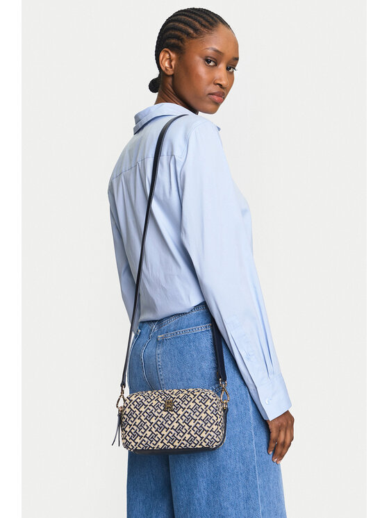 Tommy Hilfiger Táska Tommy Hilfiger Th Jacquard Camera Bag AW0AW17443 Sötétkék