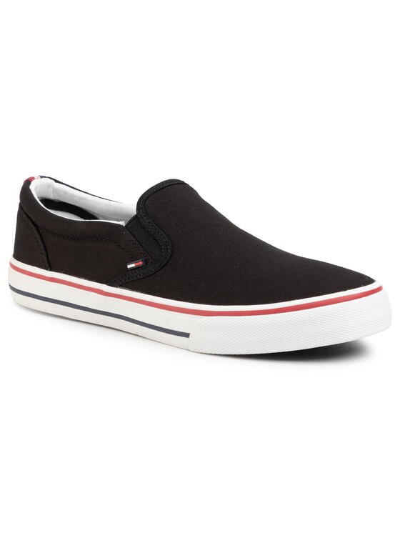 Tommy Jeans Zapatillas de tenis Tommy Jeans Textile Slip On EM0EM00002 Negro