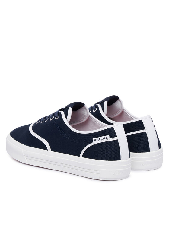 Tommy Hilfiger Tenisky Tommy Hilfiger Th Vulc Cup Long Lace Canvas FM0FM05874 Tmavomodrá