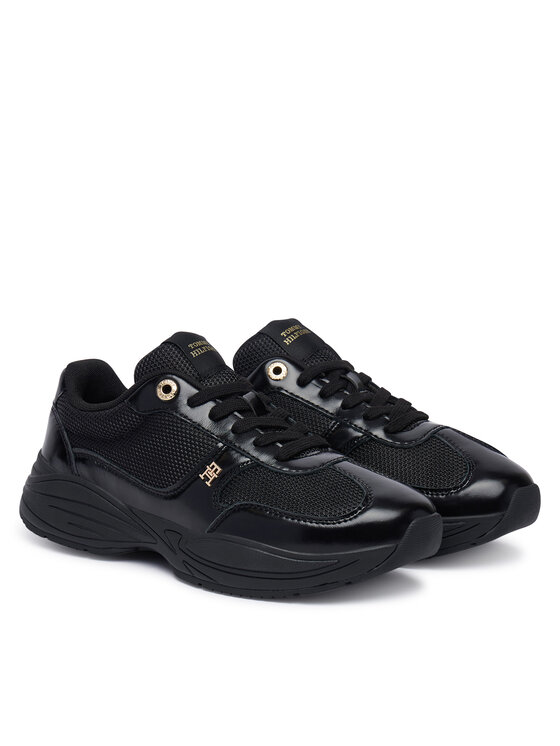 Tommy Hilfiger Sportcipők Tommy Hilfiger Modern Runner Shiny Leather FW0FW09413 Fekete