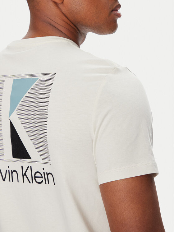 Calvin Klein Calvin Klein Majica Abstract Graphic LV04RC853G Écru Regular Fit