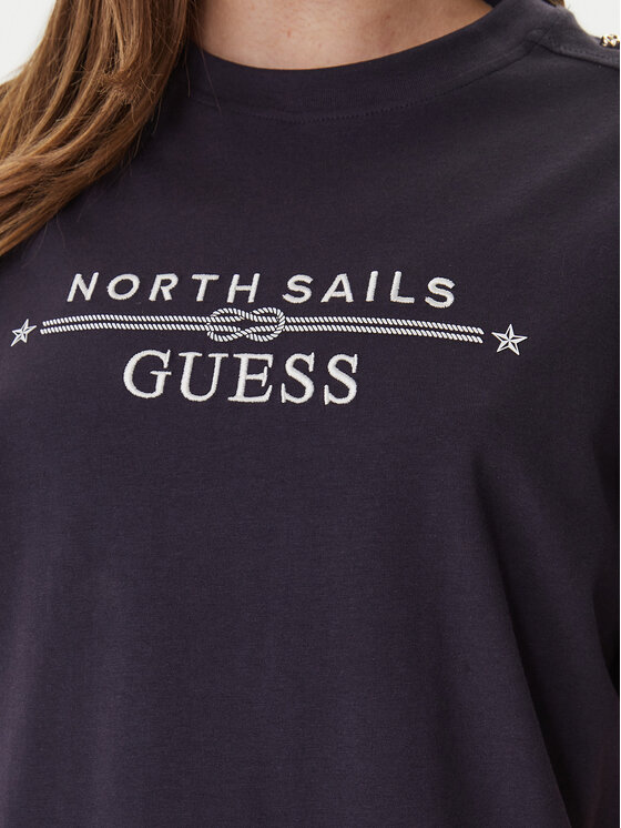 Guess Guess Camiseta GUESS x NORTH SAILS W6GI03 K2657 Azul marino Relaxed Fit