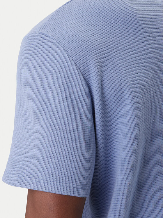 BOSS BOSS Camiseta Waffle 50535891 Celeste Regular Fit