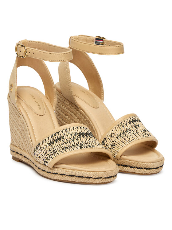 Tommy Hilfiger Espadrilky Tommy Hilfiger High Wedge Espad FW0FW09471 Světle béžová