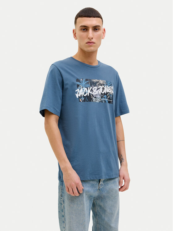 Jack & Jones Jack & Jones Футболка Hawaii 12269324 Голубий Standard Fit