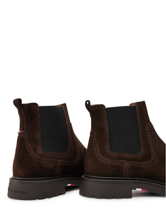 Tommy Hilfiger Klassische Stiefeletten Tommy Hilfiger Light Hilfiger Suede Chelsea FM0FM05104 Braun