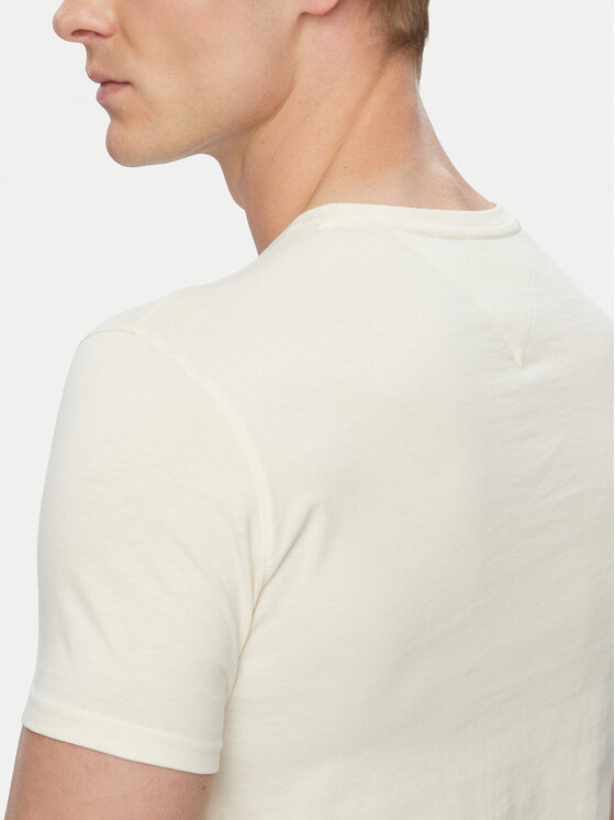Tommy Jeans Tommy Jeans T-shirt DM0DM04411 Krem Slim Fit