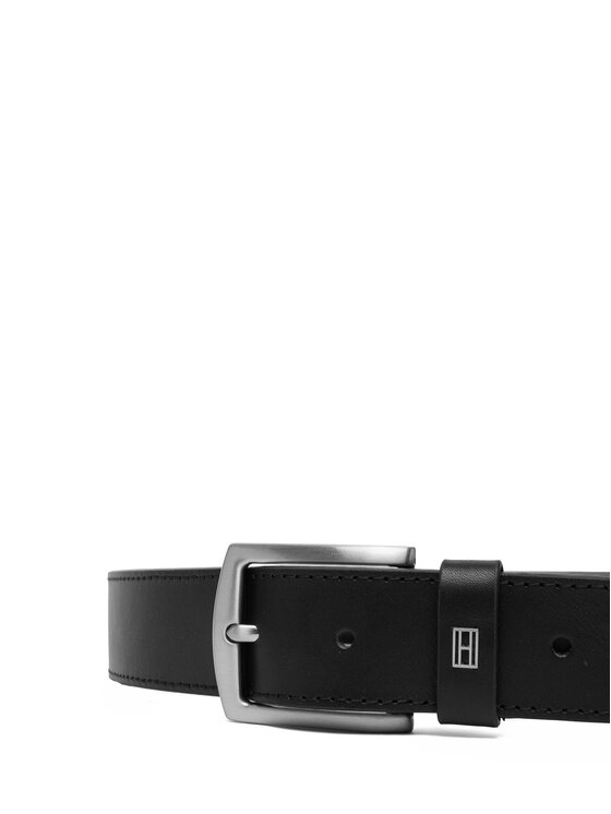 Tommy Hilfiger Curea Tommy Hilfiger Denton Square Buckle Leather Belt AM0AM14188 Negru