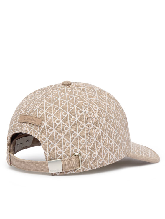 Calvin Klein Kapa s šiltom Calvin Klein Emblem Print W Leather Patch Cap LV04F5036G Bež