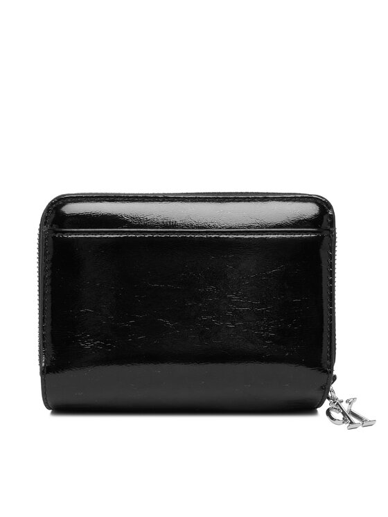 Calvin Klein Novčanik Calvin Klein Ck Metallic Flap Zip Around LV04F1103G Crna