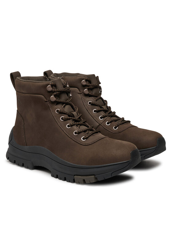 Calvin Klein Botines planos Calvin Klein Hybrid Wp Boot Laceup Rebellious YM0YM01077 Marrón