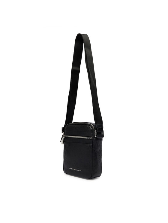 Tommy Hilfiger Maža rankinė Tommy Hilfiger Th Bus Leather Mini Reporter AM0AM14393 Juoda