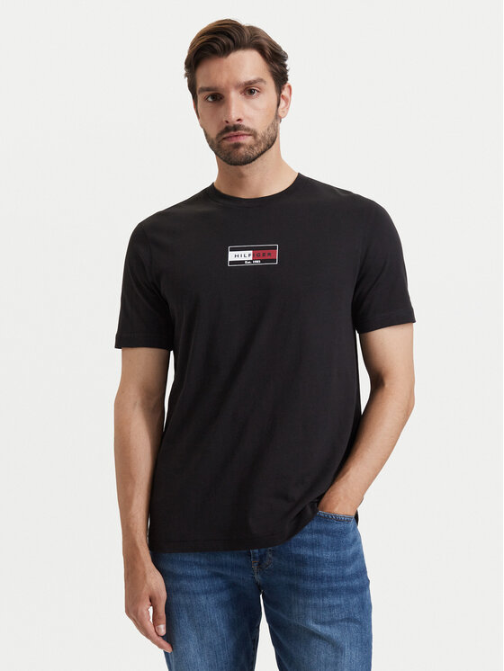 Tommy Hilfiger Tommy Hilfiger Camiseta Brand Love MW0MW44882 Negro Regular Fit