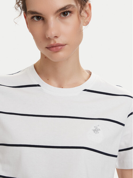 Beverly Hills Polo Club Beverly Hills Polo Club Camiseta P-SS26W-TS0162 Blanco Regular Fit