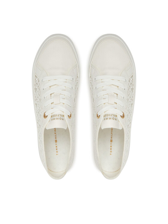 Tommy Hilfiger Sneakersy Tommy Hilfiger Vulc Embroidered Sneaker FW0FW08685 Biały